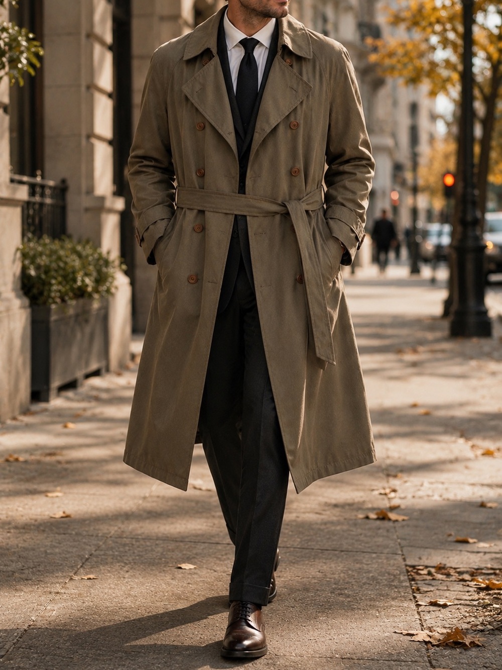 Chaps Ralph Lauren Men’s Trench Coat 42L Removable Wool Liner 50” Long